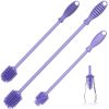 Silicone Bottle Cleaner Brush, 3 Piece Set, Long Handle - Water Bottle Cleaner, Baby Bottle Nipple Brush for Plastic & Glass
