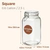 Airtight Glass Jars with Lids 0.6 Gallon Set of 3