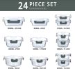 24-Piece Glass Food Storage Containers with Upgraded Snap Locking Lids,Glass Meal Prep Containers Set - Airtight Lunch Containers, Microwave, Oven