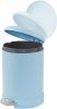 Small Trash Can, 1.2 Gallon | Round Stainless Steel Garbage Bin with Soft Close Lid & Step Foot Pedal | Metal Waste Basket with Removable Inner Bucket