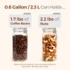 Airtight Glass Jars with Lids 0.6 Gallon Set of 3
