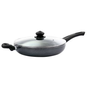 Oster Pallermo 3.5 Quart Aluminum Nonstick Saute Pan in Charcoal with Lid