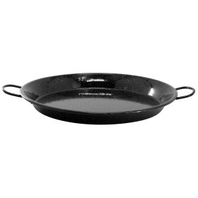 Oster Castillo 15 Inch Enameled Steel Paella Pan in Speckled Black