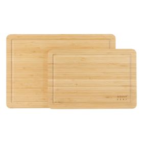Gibson Home Forestview 2 Piece Rectangle Bamboo Cutting Board Set with Juice Grooves