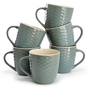 Elama Honeycomb 6 Piece 15 oz. Mug Set in Turquoise