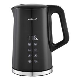 Brentwood 1.7L 1100W BPA Free 360 Cordless Cool Touch Digital Electric Kettle in Black