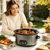 6/8 Quart Slow Cooker with 3 Cooking Settings, Non-Stick Ceramic Inner Pot, Dishwasher-Safe Lid, Multi-Functional Slow Cooker for Soups, Stews