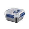 Yakimoto 2/4/6/8/10 PCS Extra-Large Stainless Steel Food Storage Containers With Blue Lids - Deep Design, Airtight Seal