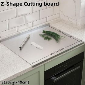XXL 304 Stainless Steel Cutting Board  Anti-Slip & Mildew-Proof! No More Moldy Wooden Boards | Heavy-Duty & Food-Safe, Easy to Clean â€“ Chop Meat (size: Z-Shape 30cmÃ—40cm)