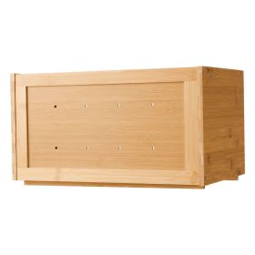 Bread Box for Kitchen Counter, Large Capacity Bamboo Bread Storage Container, Farmhouse Wooden Breadbox Organizer for Homemade Bread (Number of Layers: Single Layer, Color: Burlywood)