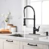 APPASO Commercial Kitchen Faucet Pull Down Sprayer with Soap Dispenser - Stainless Steel Brushed Nickel High Arc Tall Modern Single Handle Spring Kitc