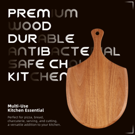 Antibacterial, durable pizza and cutting board with a thickness of 2.8 cm, dimensions 40Ã—25Ã—1.2 cm; made from acacia wood for eco-friendly (PS5201: PS5201)