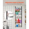 Over the Door Pantry Organizer, 6-Tier Pantry Organization and Storage, Heavy-Duty Steel Hanging Spice Rack, Adjustable Wall Seasoning Shelves