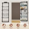 Over The Door Pantry Organizer 6-Tier Pantry Door Organizer Carbon Steel 110LBS Loading Easy Install Behind Door Storage For Closet Kitchen Bathroom 5