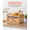Bread Box for Kitchen Counter, Large Capacity Bamboo Bread Storage Container, Farmhouse Wooden Breadbox Organizer for Homemade Bread
