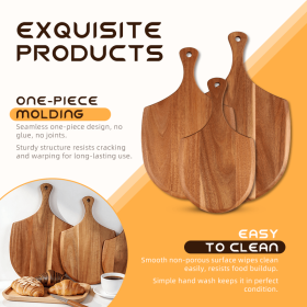 Antibacterial, durable pizza and cutting board with a thickness of 2.8 cm, dimensions 40Ã—25Ã—1.2 cm; made from acacia wood for eco-friendly (PS5201: PS5202)