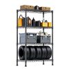 1000 lbs Storage Shelving 4-Tier Utility Shelving Unit Steel Organizer Wire Rack for Home,Kitchen,Office,Chrome (13.7" D x 23.6" W x 53.4" H)