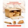 Bread Box for Kitchen Counter, Large Capacity Bamboo Bread Storage Container, Farmhouse Wooden Breadbox Organizer for Homemade Bread