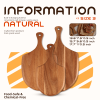 Antibacterial, durable pizza and cutting board with a thickness of 2.8 cm, dimensions 40Ã—25Ã—1.2 cm; made from acacia wood for eco-friendly