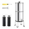 Gravity-fed Water Filter System, 2.25G 304 Stainless-Steel Countertop Water Filtration System, Reduces Lead and up to 99% of Chlorine